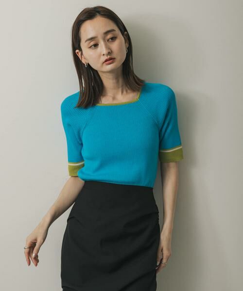 SENSE OF PLACE by URBAN RESEARCH / センスオブプレイス バイ アーバンリサーチ ニット・セーター | スクエアネックバイカラーコンパクトセーター | 詳細1