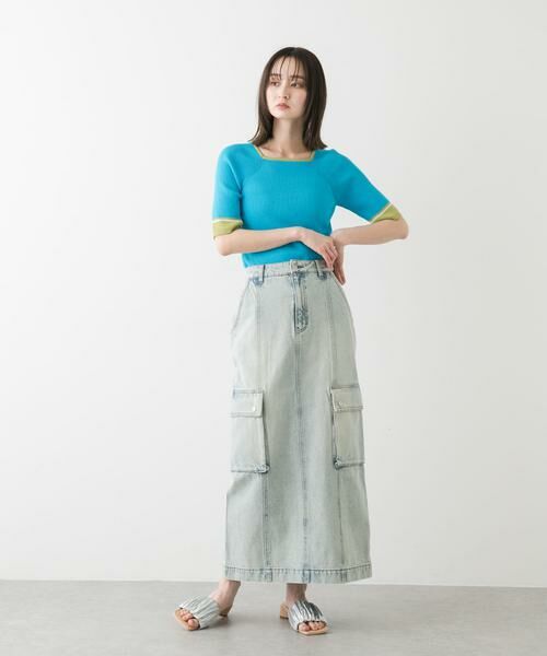 SENSE OF PLACE by URBAN RESEARCH / センスオブプレイス バイ アーバンリサーチ ニット・セーター | スクエアネックバイカラーコンパクトセーター | 詳細7