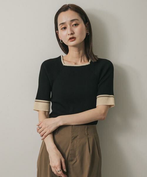 SENSE OF PLACE by URBAN RESEARCH / センスオブプレイス バイ アーバンリサーチ ニット・セーター | スクエアネックバイカラーコンパクトセーター | 詳細24