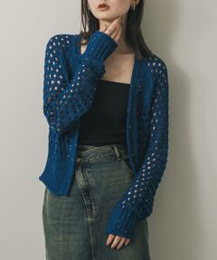 SENSE OF PLACE by URBAN RESEARCH / センスオブプレイス バイ アーバンリサーチ カーディガン・ボレロ | スパンコールメッシュカーディガン
