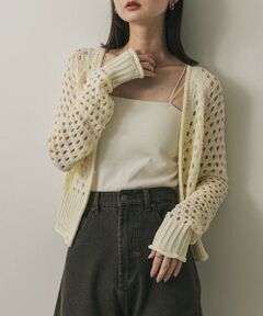 SENSE OF PLACE by URBAN RESEARCH / センスオブプレイス バイ アーバンリサーチ カーディガン・ボレロ | スパンコールメッシュカーディガン