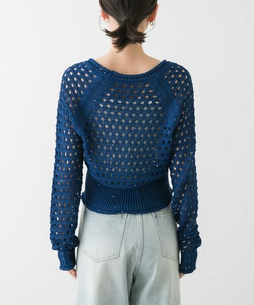 SENSE OF PLACE by URBAN RESEARCH / センスオブプレイス バイ アーバンリサーチ カーディガン・ボレロ | スパンコールメッシュカーディガン | 詳細10