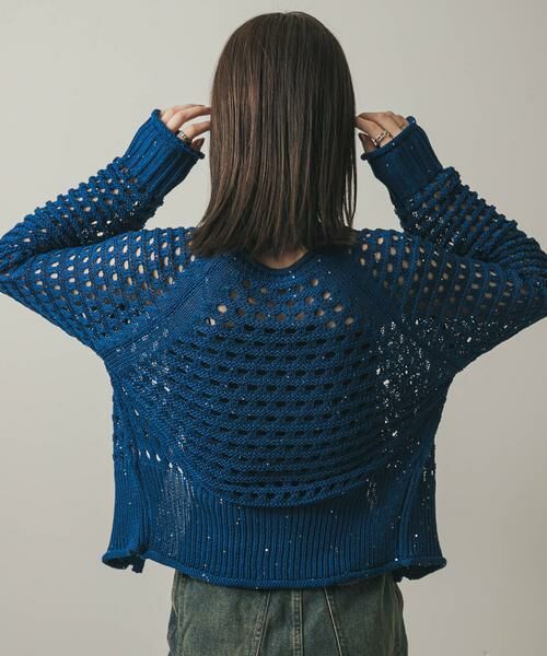 SENSE OF PLACE by URBAN RESEARCH / センスオブプレイス バイ アーバンリサーチ カーディガン・ボレロ | スパンコールメッシュカーディガン | 詳細2