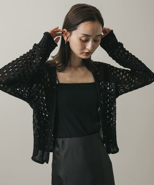 SENSE OF PLACE by URBAN RESEARCH / センスオブプレイス バイ アーバンリサーチ カーディガン・ボレロ | スパンコールメッシュカーディガン | 詳細28
