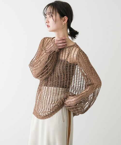 SENSE OF PLACE by URBAN RESEARCH / センスオブプレイス バイ アーバンリサーチ ニット・セーター | キーネックメッシュニット | 詳細1