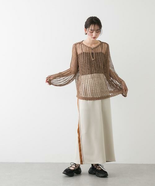 SENSE OF PLACE by URBAN RESEARCH / センスオブプレイス バイ アーバンリサーチ ニット・セーター | キーネックメッシュニット | 詳細4