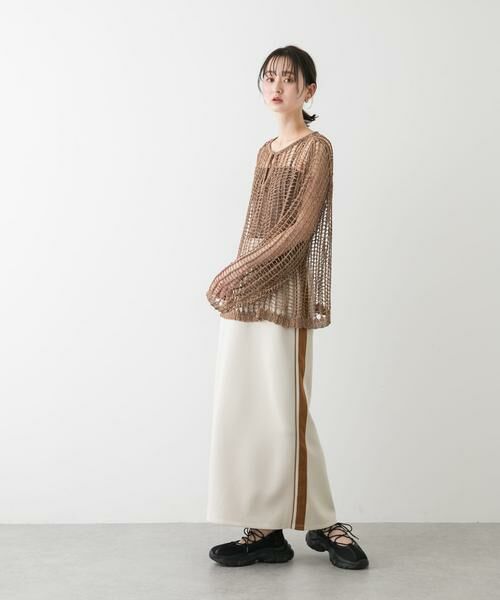 SENSE OF PLACE by URBAN RESEARCH / センスオブプレイス バイ アーバンリサーチ ニット・セーター | キーネックメッシュニット | 詳細5