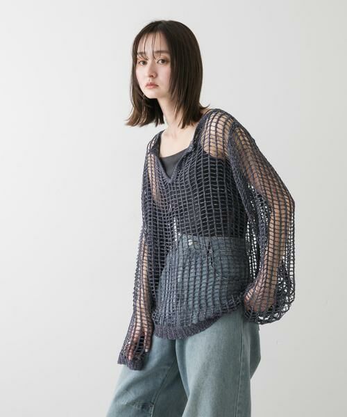 SENSE OF PLACE by URBAN RESEARCH / センスオブプレイス バイ アーバンリサーチ ニット・セーター | キーネックメッシュニット | 詳細12
