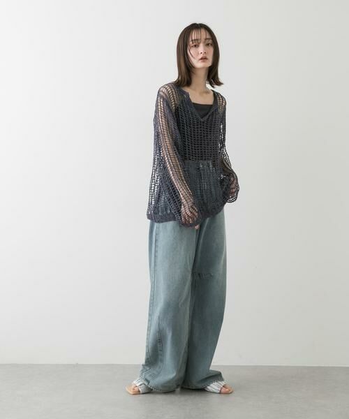 SENSE OF PLACE by URBAN RESEARCH / センスオブプレイス バイ アーバンリサーチ ニット・セーター | キーネックメッシュニット | 詳細13