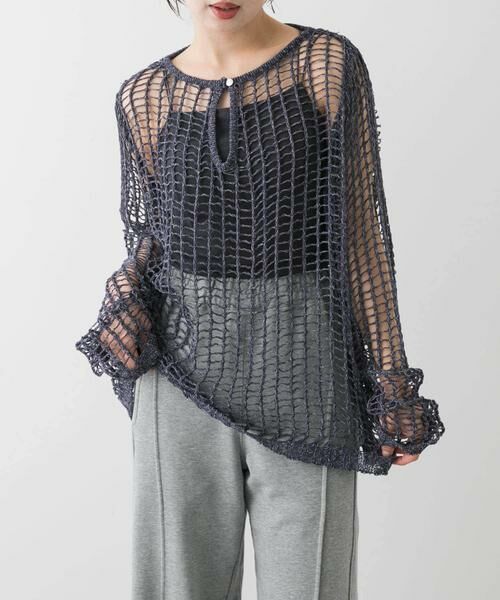 SENSE OF PLACE by URBAN RESEARCH / センスオブプレイス バイ アーバンリサーチ ニット・セーター | キーネックメッシュニット | 詳細15