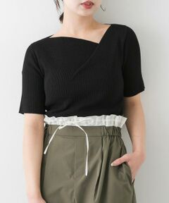 SENSE OF PLACE by URBAN RESEARCH / センスオブプレイス バイ アーバンリサーチ ニット・セーター | 『一部WEB限定カラー』アシメネックハーフスリーブセーター