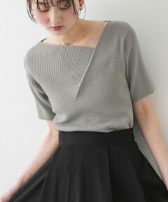 SENSE OF PLACE by URBAN RESEARCH / センスオブプレイス バイ アーバンリサーチ ニット・セーター | 『一部WEB限定カラー』アシメネックハーフスリーブセーター