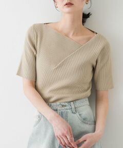 SENSE OF PLACE by URBAN RESEARCH / センスオブプレイス バイ アーバンリサーチ ニット・セーター | 『一部WEB限定カラー』アシメネックハーフスリーブセーター