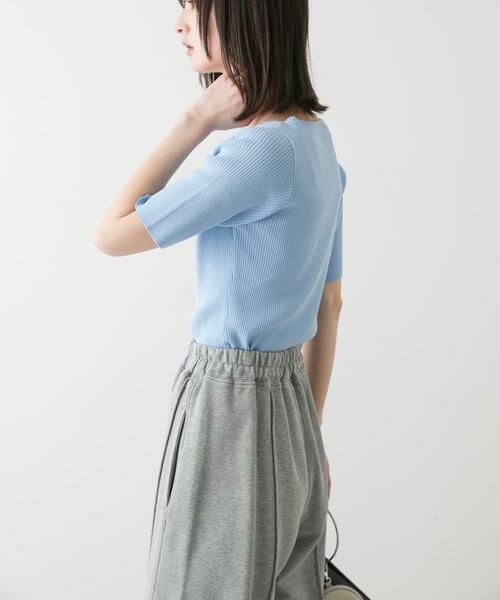 SENSE OF PLACE by URBAN RESEARCH / センスオブプレイス バイ アーバンリサーチ ニット・セーター | 『一部WEB限定カラー』アシメネックハーフスリーブセーター | 詳細2