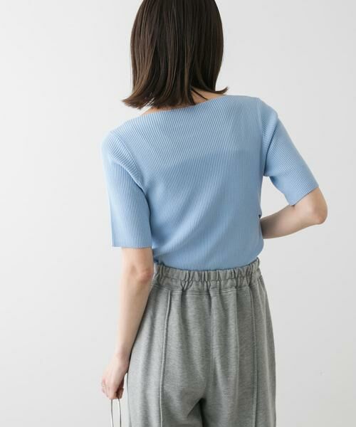 SENSE OF PLACE by URBAN RESEARCH / センスオブプレイス バイ アーバンリサーチ ニット・セーター | 『一部WEB限定カラー』アシメネックハーフスリーブセーター | 詳細3