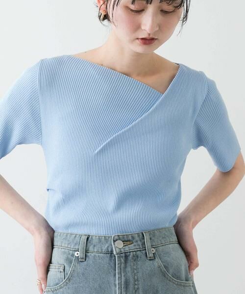 SENSE OF PLACE by URBAN RESEARCH / センスオブプレイス バイ アーバンリサーチ ニット・セーター | 『一部WEB限定カラー』アシメネックハーフスリーブセーター | 詳細6