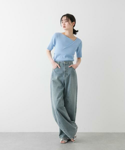 SENSE OF PLACE by URBAN RESEARCH / センスオブプレイス バイ アーバンリサーチ ニット・セーター | 『一部WEB限定カラー』アシメネックハーフスリーブセーター | 詳細7