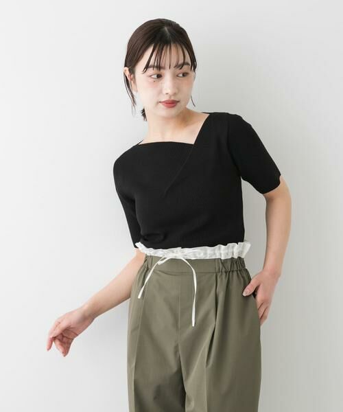 SENSE OF PLACE by URBAN RESEARCH / センスオブプレイス バイ アーバンリサーチ ニット・セーター | 『一部WEB限定カラー』アシメネックハーフスリーブセーター | 詳細10