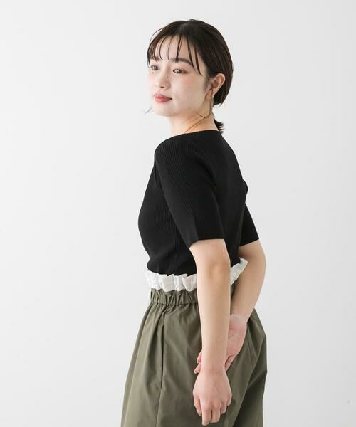 SENSE OF PLACE by URBAN RESEARCH / センスオブプレイス バイ アーバンリサーチ ニット・セーター | 『一部WEB限定カラー』アシメネックハーフスリーブセーター | 詳細11