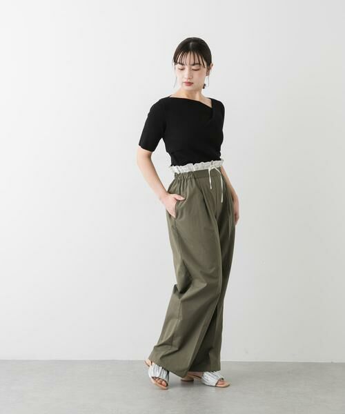 SENSE OF PLACE by URBAN RESEARCH / センスオブプレイス バイ アーバンリサーチ ニット・セーター | 『一部WEB限定カラー』アシメネックハーフスリーブセーター | 詳細13