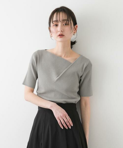 SENSE OF PLACE by URBAN RESEARCH / センスオブプレイス バイ アーバンリサーチ ニット・セーター | 『一部WEB限定カラー』アシメネックハーフスリーブセーター | 詳細16