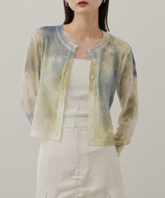 SENSE OF PLACE by URBAN RESEARCH / センスオブプレイス バイ アーバンリサーチ カーディガン・ボレロ | シアープリントクロップドカーディガン