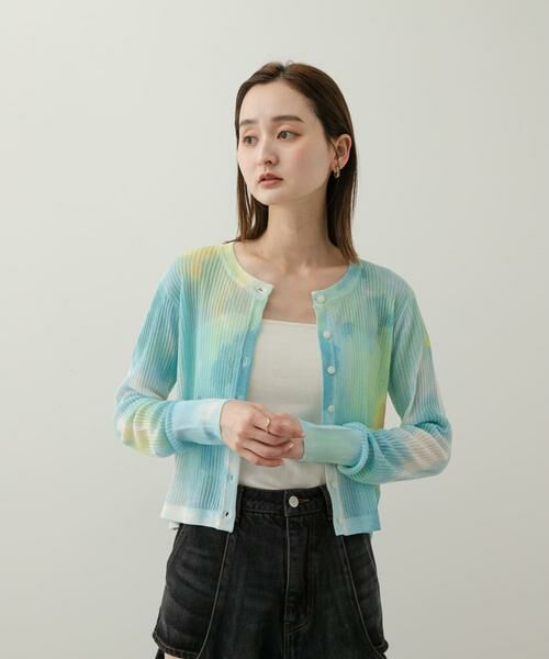 SENSE OF PLACE by URBAN RESEARCH / センスオブプレイス バイ アーバンリサーチ カーディガン・ボレロ | シアープリントクロップドカーディガン | 詳細2