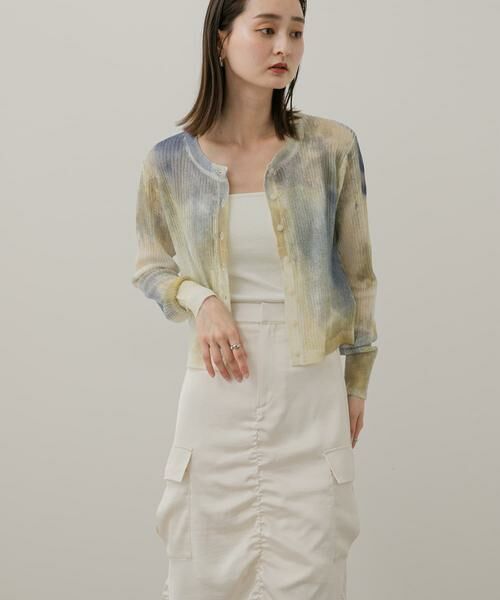SENSE OF PLACE by URBAN RESEARCH / センスオブプレイス バイ アーバンリサーチ カーディガン・ボレロ | シアープリントクロップドカーディガン | 詳細8