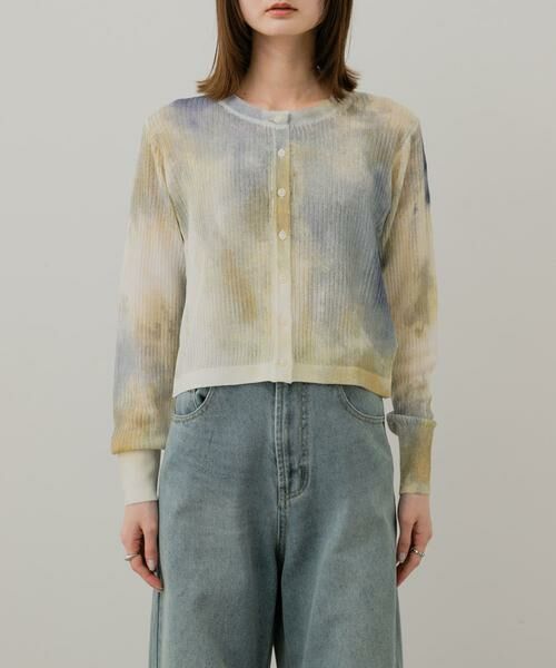 SENSE OF PLACE by URBAN RESEARCH / センスオブプレイス バイ アーバンリサーチ カーディガン・ボレロ | シアープリントクロップドカーディガン | 詳細13