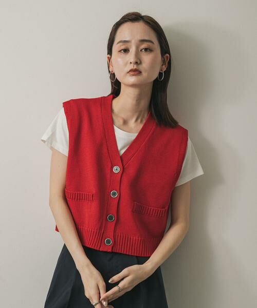 SENSE OF PLACE by URBAN RESEARCH / センスオブプレイス バイ アーバンリサーチ ニット・セーター | フロントボタンクロップドセーター | 詳細1