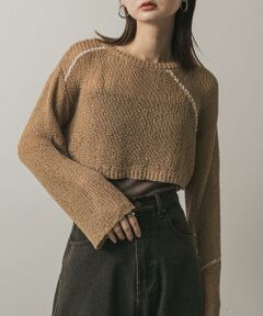 SENSE OF PLACE by URBAN RESEARCH / センスオブプレイス バイ アーバンリサーチ ニット・セーター | メッシュクロップドステッチセーター