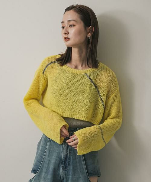 SENSE OF PLACE by URBAN RESEARCH / センスオブプレイス バイ アーバンリサーチ ニット・セーター | メッシュクロップドステッチセーター | 詳細1
