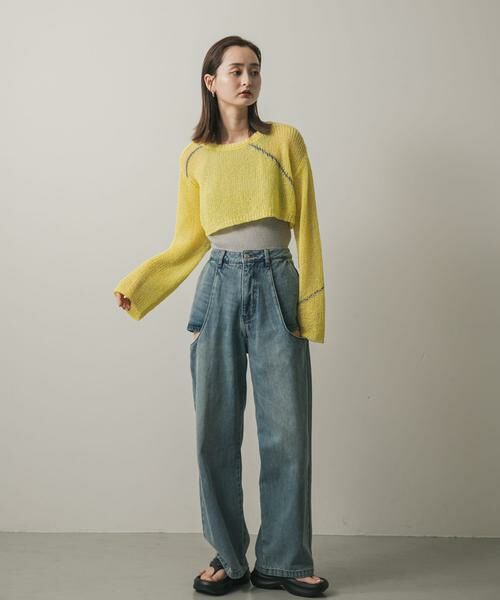 SENSE OF PLACE by URBAN RESEARCH / センスオブプレイス バイ アーバンリサーチ ニット・セーター | メッシュクロップドステッチセーター | 詳細3