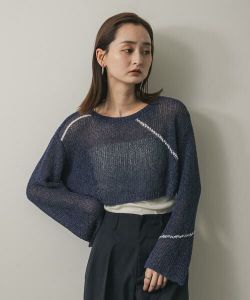 SENSE OF PLACE by URBAN RESEARCH / センスオブプレイス バイ アーバンリサーチ ニット・セーター | メッシュクロップドステッチセーター | 詳細14