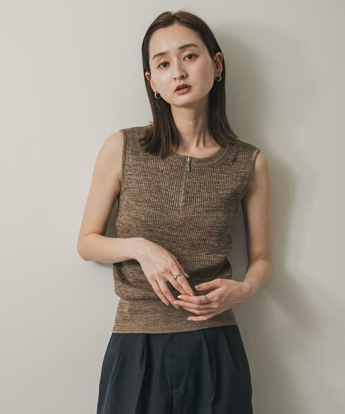 SENSE OF PLACE by URBAN RESEARCH / センスオブプレイス バイ アーバンリサーチ ニット・セーター | フロントジップメランジセーター | 詳細1