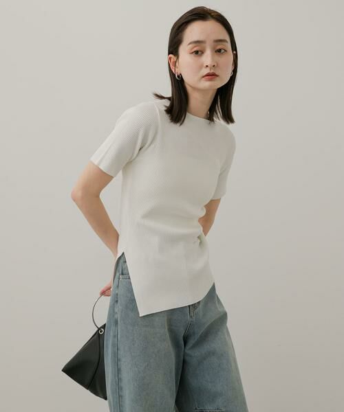 SENSE OF PLACE by URBAN RESEARCH / センスオブプレイス バイ アーバンリサーチ ニット・セーター | アシメネックセーター(半袖) | 詳細5