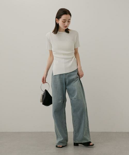 SENSE OF PLACE by URBAN RESEARCH / センスオブプレイス バイ アーバンリサーチ ニット・セーター | アシメネックセーター(半袖) | 詳細6