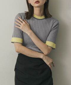 SENSE OF PLACE by URBAN RESEARCH / センスオブプレイス バイ アーバンリサーチ ニット・セーター | 『WEB限定』バイカラーコンパクトセーター(5分袖)