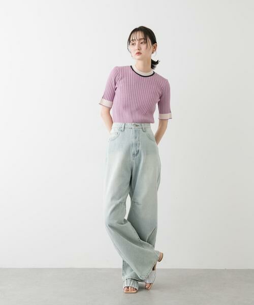 SENSE OF PLACE by URBAN RESEARCH / センスオブプレイス バイ アーバンリサーチ ニット・セーター | 『WEB限定』バイカラーコンパクトセーター(5分袖) | 詳細6