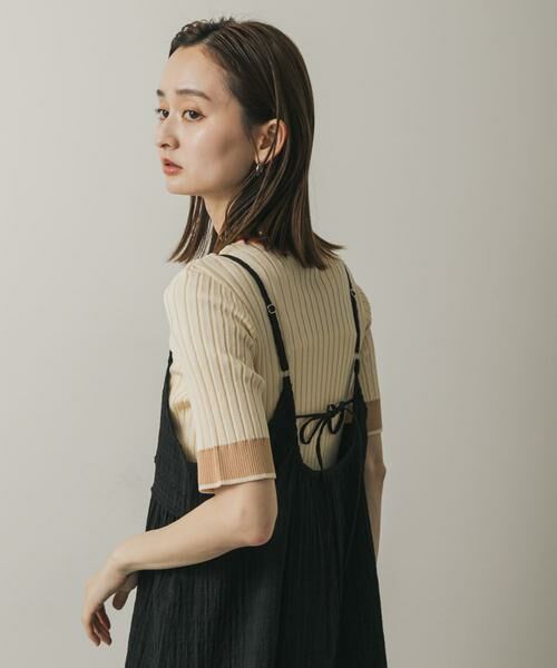 SENSE OF PLACE by URBAN RESEARCH / センスオブプレイス バイ アーバンリサーチ ニット・セーター | 『WEB限定』バイカラーコンパクトセーター(5分袖) | 詳細9