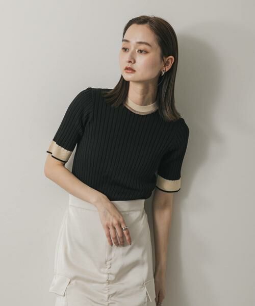 SENSE OF PLACE by URBAN RESEARCH / センスオブプレイス バイ アーバンリサーチ ニット・セーター | 『WEB限定』バイカラーコンパクトセーター(5分袖) | 詳細15