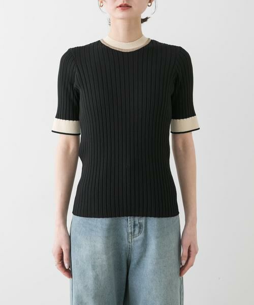 SENSE OF PLACE by URBAN RESEARCH / センスオブプレイス バイ アーバンリサーチ ニット・セーター | 『WEB限定』バイカラーコンパクトセーター(5分袖) | 詳細19