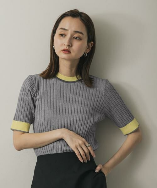 SENSE OF PLACE by URBAN RESEARCH / センスオブプレイス バイ アーバンリサーチ ニット・セーター | 『WEB限定』バイカラーコンパクトセーター(5分袖) | 詳細24