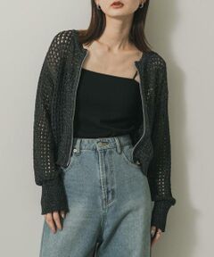 SENSE OF PLACE by URBAN RESEARCH / センスオブプレイス バイ アーバンリサーチ カーディガン・ボレロ | 『一部WEB限定カラー』クルーネックラメメッシュカーディガン