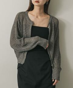 SENSE OF PLACE by URBAN RESEARCH / センスオブプレイス バイ アーバンリサーチ カーディガン・ボレロ | 『一部WEB限定カラー』クルーネックラメメッシュカーディガン