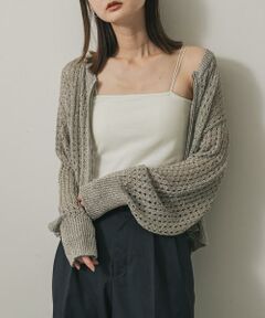 SENSE OF PLACE by URBAN RESEARCH / センスオブプレイス バイ アーバンリサーチ カーディガン・ボレロ | 『一部WEB限定カラー』クルーネックラメメッシュカーディガン