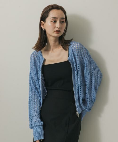SENSE OF PLACE by URBAN RESEARCH / センスオブプレイス バイ アーバンリサーチ カーディガン・ボレロ | 『一部WEB限定カラー』クルーネックラメメッシュカーディガン | 詳細1