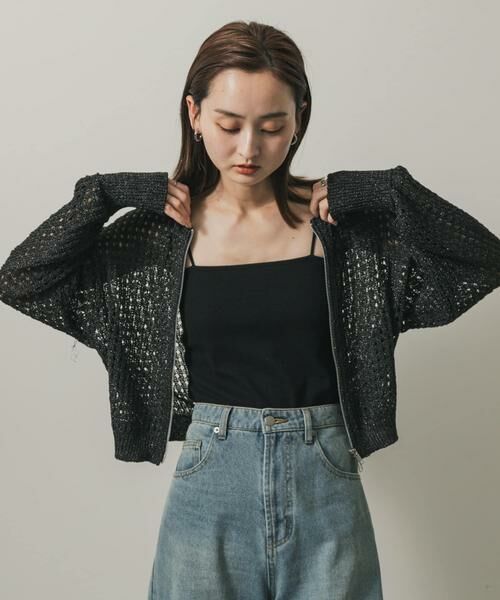 SENSE OF PLACE by URBAN RESEARCH / センスオブプレイス バイ アーバンリサーチ カーディガン・ボレロ | 『一部WEB限定カラー』クルーネックラメメッシュカーディガン | 詳細10