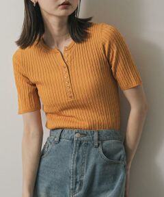 SENSE OF PLACE by URBAN RESEARCH / センスオブプレイス バイ アーバンリサーチ ニット・セーター | ヘンリーネックミニケーブルセーター(半袖)