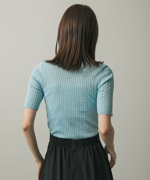 SENSE OF PLACE by URBAN RESEARCH / センスオブプレイス バイ アーバンリサーチ ニット・セーター | ヘンリーネックミニケーブルセーター(半袖) | 詳細9